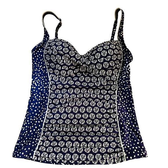 La Blanca Island Goddess Purple Sand Dollar Tankini Top Womens Size 8 - Picture 1 of 7